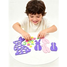Major Hobi Puzzle Tavşan 24 cm & Biblo Tavşan 16 cm Eğitici Dekoratif Set - 3D Baskı