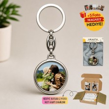 Mealtn Premium Metal Foto Anahtarlık Kişiye Özel Çift Taraflı Magnet Hediyeli