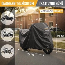 Cekar Store Haegs Motosiklet Brandası, Motor Kılıfı, Örtüsü Dış Mekan Motosiklet Örtüsü Su Geçirmez, Rüzgar, Toz Geçirmez, Motor Garaj Brandası, Kışa Dayanıklı (XXL:265X105X125 Cm) - Siyah