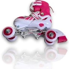 Cekar Store Pembe Çocuk Pateni Alıştırma Pateni 2+2, 2+1 Ayarlanabilir Teker ve Numaralı Başlangıç Pateni (34-37)