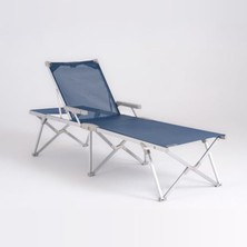 Cekar Store Foldzen Katlanabilir Şezlong | 5 Kademe Ayarlı, Uv Korumalı Kumaş, Hafif ve Taşınabilir, 120  Taşıma Kapasiteli, Alünyum Gövdeli Plaj-Bahçe-Havuz Şezlongu (N Yeşil/lacivert) (Lacivert)