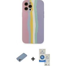 Pileli Store Pilelistore™ iPhone 12 Pro Max Kılıf Yadigar Çizgi - Şeffaf Royal Nano Ekran Koruyucu + Shine Kamera Lens Koruma Cam - Gı