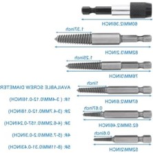 Cekar Store Bits Uzatmalı Ters Kılavuz 6'lı Set Saf Çelik Kırık Civata Vida Sökücü, 7430000722457