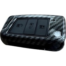 Cekar Store Autohan Keys Lüks Karbon Anahtar Koruma Kılıfı Volkswagen Golf 7, Golf 7.5, Tiguan, Polo, T-Roc, T-Cross Için, Karbon