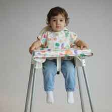 Mammam Always By Your Side Renkli Sebzeler Kısa Kollu Mama Sandalyesi Önlüğü