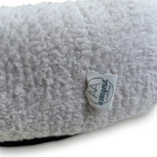 Cekar Store Teddy Donut Şeklinde, Ultra Yumuşak Kumaşlı, Kaydırmaz Tabanlı, Yıkanabilir Kedi ve Köpek Yatağı (Gri, Small)