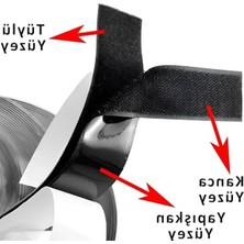Cekar Store Kanji Cırt Cırtlı Sihirli Bant – 200 cm x 25 Mm, Kendinden Yapışkanlı, Delmeden Montaj, Iz Bırakmaz, Kesilebilir ve Tekrar Kullanılabilir, Duvar, Ofis, Araç ve Dekorasyon Için Pratik Bant