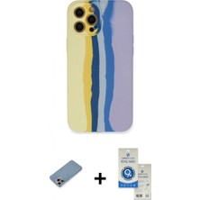 Pileli Store Pilelistore™ iPhone 12 Pro Max Kılıf Yadigar Çizgi - Şeffaf Royal Nano Ekran Koruyucu + Shine Kamera Lens Koruma Cam - Gı