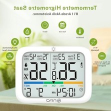 Cekar Store Npo NPT37D Geniş Ekran Tarih/saat Min/max/konfor Göstergeli Sıcaklık Nem Ölçer Termometre