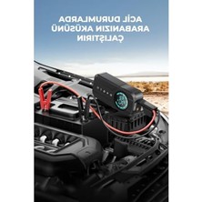 Cekar Store 4'ü 1 Arada Şarjlı Akü Ateşleyici Lastik Şişirici Powerbank LED Işık 150PSI Yüksek Basınçlı