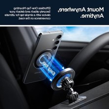 Cekar Store Spigen Magsafe Araç Içi Telefon Tutucu 2in1 Air Vent & Dashboard (Ön Konsol ve Havalandırma Izgara ile Uyumlu) Kısa Versiyon iPhone & Magfit ile Uyumlu + Dahili Metal Halka MTF13 Matte Gray - ACP08316