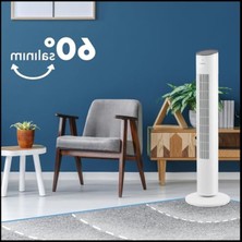 Cekar Store Kumtel KTF-360 Kule Tipi Vantilatör Beyaz