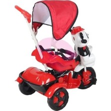 Cekar Store 125 Yupi Panda Ebeveyn Kontrollü Tenteli Müzikli Tricycle Üç Teker Bisiklet -Kırmızı/siyah
