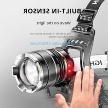 Cekar Store Peak PS-8002 Sensörlü Zoomlu Fesyonel 3000 Lümen X50 LED Usb'li Şarjlı Kafa Lambası          [ A+++]