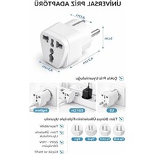Cekar Store Universal Priz Adaptörü Seyahat Tipi Çoklu Girişli Fiş Dönüştürücü Eu Us Uk Au Uyumlu 220V 110V Dönüştürücü Taşınabilir Kompakt Adaptör