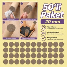 Karapolat Yapı Yapışkanlı Yuvarlak Keçe Masa Sandalye Parke Zemin Ayak Koruyucu Kaydırmaz 20MM Keçesi(50'li Paket)