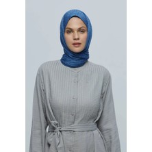 Modakaşmir Labirent Desen Kadın Şalı – Ipeksi Jakar Kumaş-Indigo