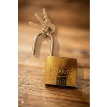 Cekar Store Smartizi 2'li Sarı Kilit Seti 38 mm - 3 Anahtarlı Klasik Tosba Model - Kapı, Sandık, Dolap ve Bavul Kilidi