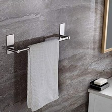 Cekar Store Paslanmaz Çelik 40CM Havluluk Askılık - Inox - Kendinden Yapışkanlı - Vida Yok