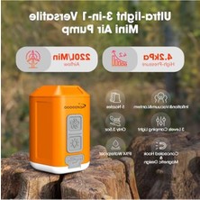 Cekar Store Gı Pompa, 4 Ni Hava Pompası, 4,2 Kpa, Kamp Feneri Ile, Taşınabilir Hava Pompası, Şarj Edilebilir Hava Pompası Hava Boşaltabilir, Hava Yatağı Şiltesi Için Seyahat Hava Pompası, Havuz Yüzme