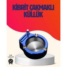 Marsilyan Yuvarlak Metal Küllük Çakmak Entegreli Dayanıklı Yapı