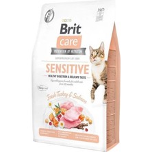 Brit Care Tahılsız Sensitive Kedi 2kg Somonlu Hindili Kedi Maması Sindirim
