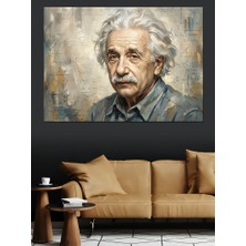 Tablomega Albert Einstein Karakalem Sanatsal Portre Dekoratif Kanvas - Mdf Ahşap Tablo