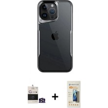 Pileli Store Pilelistore™ iPhone 14 Pro Max Kılıf Akış Çizgi Koleksiyonu - Siyah 6d Mat Seramik Hayalet Nano Ekran Koruyucu + Bilvis Titan Kamera Lens - Gs