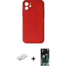 Pileli Store Pilelistore™ iPhone 12 Mini Kılıf Yadigar Klasik - Siyah 360 Mat Full Body Arka Koruyucu + Renkli Kamera Lens Koruma Cam - Pe