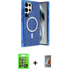 Pileli Store Pilelistore™ Galaxy S24 Ultra Kılıf Eksen Çizgi - Siyah Autokit 5in1 Fiber Hayalet Polymer Nano Ekran Koruyucu + Raze Metal Kamera Lens - Gs