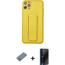 Pileli Store Pilelistore™ iPhone 11 Pro Max Kılıf Akış Doku - Siyah 3D Antistatik Hayalet Cam Ekran Koruyucu + Shine Kamera Lens Koruma Cam - Gs