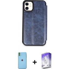 Pileli Store Pilelistore™ iPhone 11 Kılıf Zirve Yansıma Serisi - Siyah Bilvis 5in1 3D Magic Cam Ekran Koruyucu + Neon Fosforlu Kamera Lens - Yl