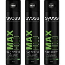 Syoss Max Hold Saç Spreyi 400 ml x 3 Adet Kolay Tarama ve 48 Saat Güçlü Tutuş