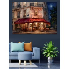 Karizma Tablo Paris Sokakları ve Gece Lambası Dekoratif Kanvas - Mdf Ahşap Tablo