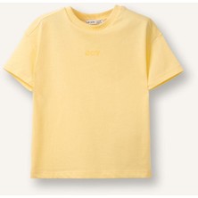 DeFacto Regular Fit Bisiklet Yaka Slogan Baskılı Kısa Kollu Tişört Kız Bebek E0698A526SM