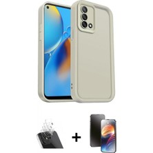 Pileli Store Pilelistore™ Oppo A74 4g Kılıf Yankı Yansıma Özel Seri - Siyah 3D Antistatik Mat Seramik Nano Ekran Koruyucu + Kamera Lens Koruma Cam - Sf