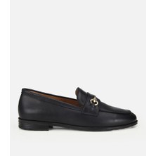 Hotiç Kadın Deri Siyah Tokalı Klasik Loafer