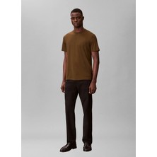 Calvin Klein Kahverengi Erkek Logo Baskılı T-Shirt LV04LB275G4S4_SS Supıma Chest Emb C