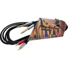 Pawer 2x 6.3mm - 2rca Metal Jaklı Kablo - 5metre