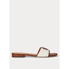 Lauren Ralph Lauren Taba - Krem Kadın Deri Terlik 802P04395003