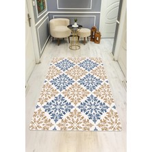 Dolce Mariee Etnik Desenli Dijital Baskı Kaymaz Taban Halı H0951