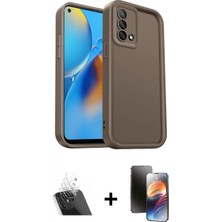 Pileli Store Pilelistore™ Oppo A74 4g Kılıf Yankı Yansıma Özel Seri - Siyah 3D Antistatik Mat Seramik Nano Ekran Koruyucu + Kamera Lens Koruma Cam - Sf