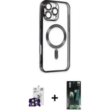 Pileli Store Pilelistore™ iPhone 16 Pro Max Kılıf Nova Işık Özel Seri - Siyah 360 Mat Full Body Arka Koruyucu + Bilvis Titan Kamera Lens - Tmgı