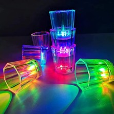 Selfbuysell Renkli LED Parlayan Fiber Optik Glow Işıklı Bardak 5,5 x 5,5 cm 1 Adet