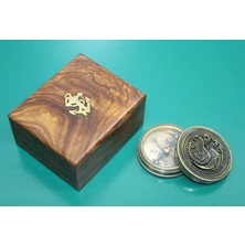 Renas Store Ahşap Kutulu Pirinç Pusula 16223