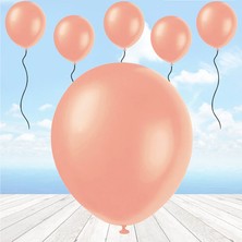 Süsle Bebek ve Parti Metalik Parlak Balon, 30 cm x 10 Adet - Rose Gold