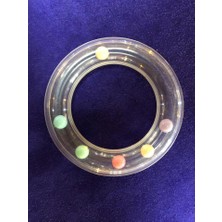 Hasyılmaz Bebek Çıngırağı 80MM Şeffaf Plastik Diş Sağlığına Uygun Renkli Toplarla Eğlenceli