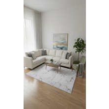 Sultan Halı Dream Soft Gri Mermer Desenli Yumuşak Yüzeyli Kaymaz Makinede Yıkanabilir Halı
