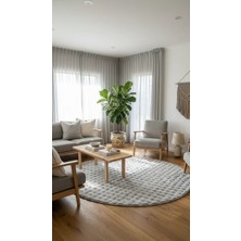 Sultan Halı Dream Soft Yuvarlak Gri Desenli Yumuşak Yüzeyli Kaymaz Makinede Yıkanabilir Halı