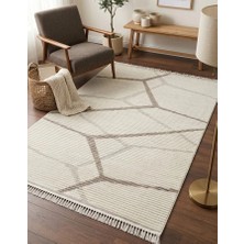 Sultan Halı Zara Serisi Krem Vizon Geometrik Desenli Modern Halı | GF711
